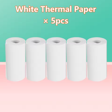 5Pcs Thermal Printer White Paper Rolls